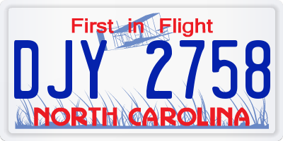 NC license plate DJY2758