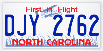 NC license plate DJY2762