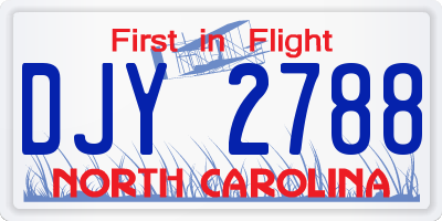 NC license plate DJY2788