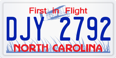 NC license plate DJY2792