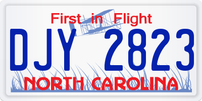 NC license plate DJY2823
