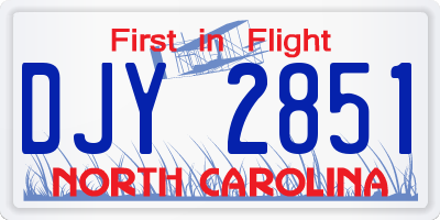 NC license plate DJY2851