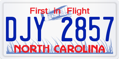 NC license plate DJY2857