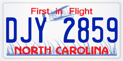 NC license plate DJY2859