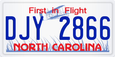 NC license plate DJY2866