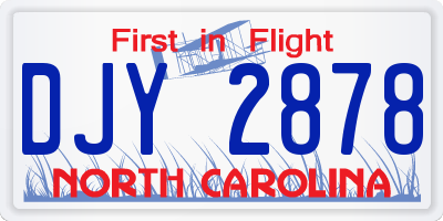 NC license plate DJY2878