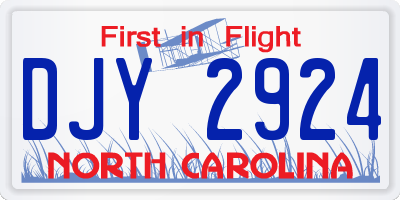 NC license plate DJY2924