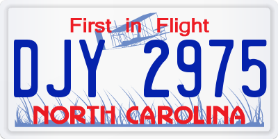 NC license plate DJY2975