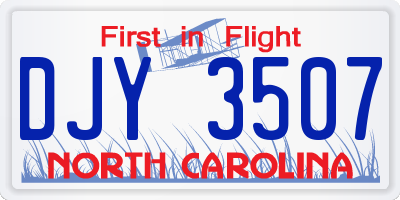 NC license plate DJY3507
