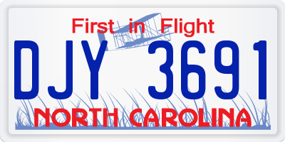 NC license plate DJY3691