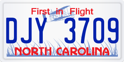 NC license plate DJY3709