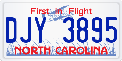 NC license plate DJY3895