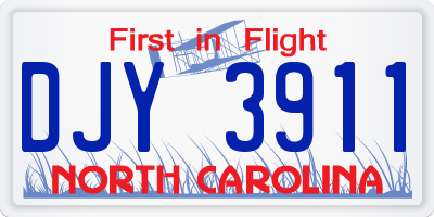 NC license plate DJY3911