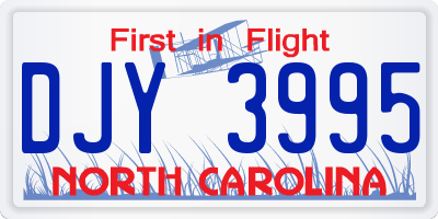 NC license plate DJY3995