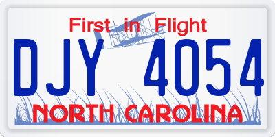 NC license plate DJY4054