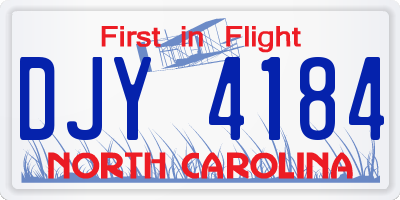 NC license plate DJY4184
