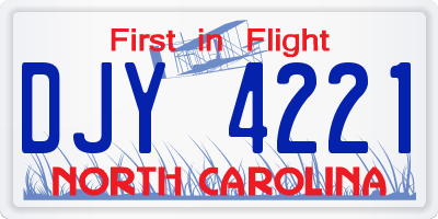 NC license plate DJY4221