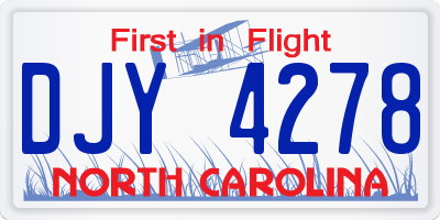NC license plate DJY4278