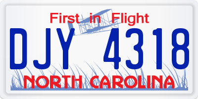 NC license plate DJY4318