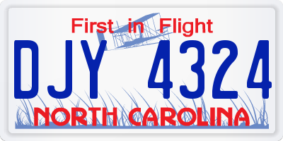 NC license plate DJY4324