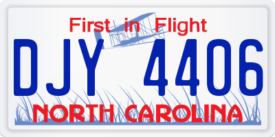 NC license plate DJY4406