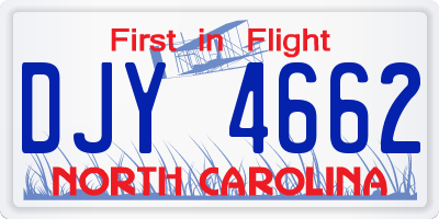 NC license plate DJY4662