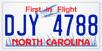NC license plate DJY4788