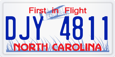 NC license plate DJY4811
