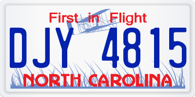 NC license plate DJY4815
