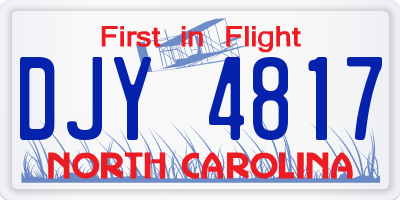NC license plate DJY4817