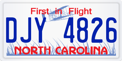 NC license plate DJY4826