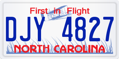 NC license plate DJY4827