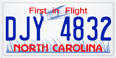 NC license plate DJY4832