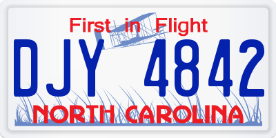 NC license plate DJY4842