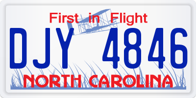 NC license plate DJY4846