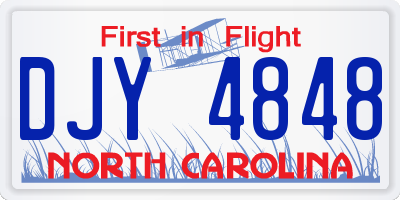 NC license plate DJY4848