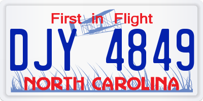 NC license plate DJY4849