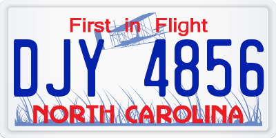 NC license plate DJY4856