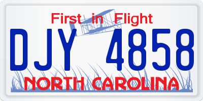 NC license plate DJY4858