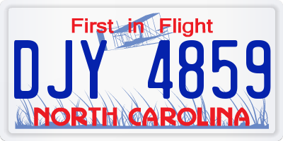 NC license plate DJY4859