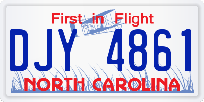 NC license plate DJY4861