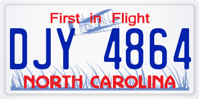 NC license plate DJY4864