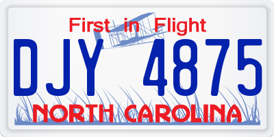 NC license plate DJY4875