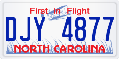 NC license plate DJY4877