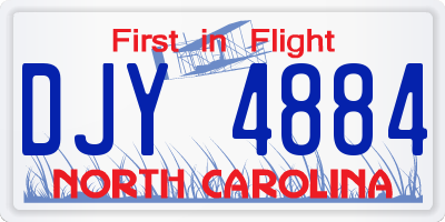 NC license plate DJY4884