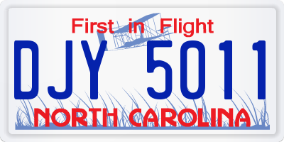 NC license plate DJY5011
