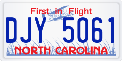 NC license plate DJY5061