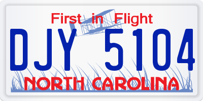 NC license plate DJY5104