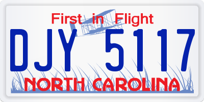 NC license plate DJY5117