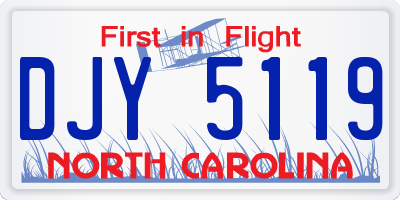 NC license plate DJY5119